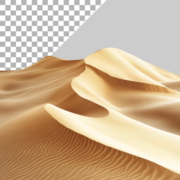 Beautiful sand dunes desert landscape isolated on a transparent background