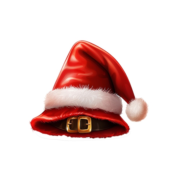 Bellissima icona vettoriale del cappello di babbo natale