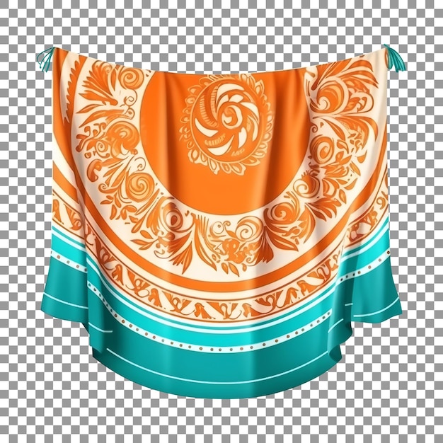 PSD beautiful sarong for beach isolated on transparent background