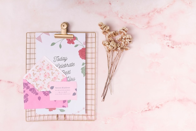 PSD beautiful save the date card mockup