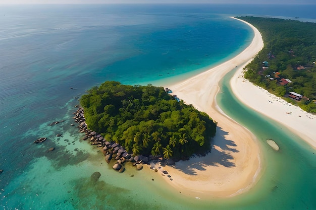 Bel paesaggio di spiaggia e isola