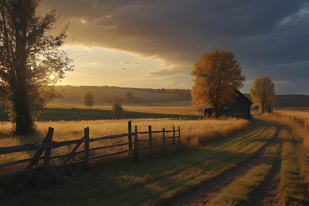 PSD beautiful scenery of mountains and forest in autumn