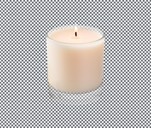 PSD beautiful scented burning candle isolated on transparent background