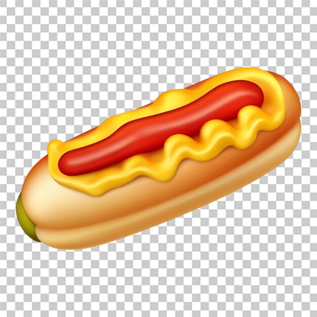 PSD beautiful shiny 3d hot dog icon isolated transparent background