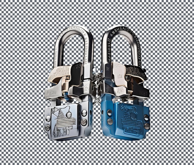 PSD beautiful and smart ski and snowboard locks isolated on white background