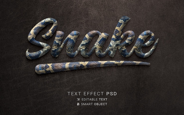 PSD 美麗的蛇文字效果