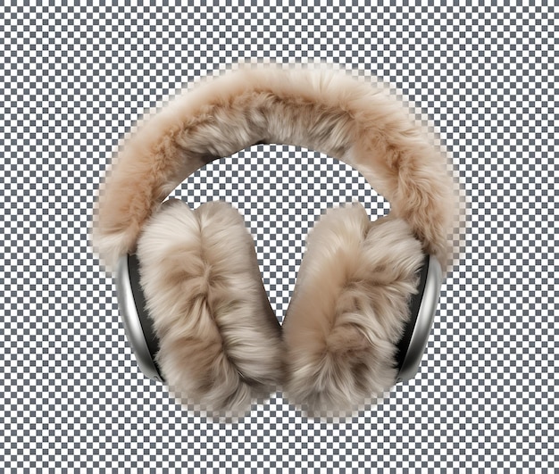 PSD beautiful soft ear muffs isolated on transparent background