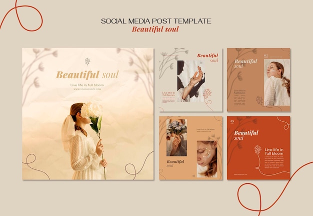Beautiful soul ad social media post template