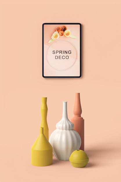 Beautiful spring deco concept mock-up