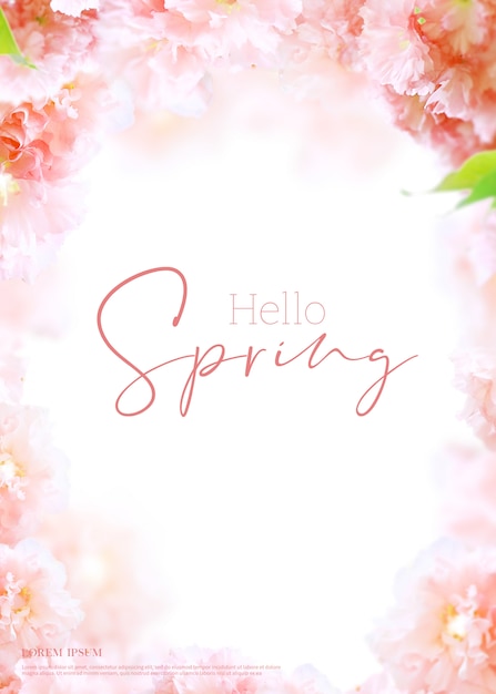 Beautiful spring flowers card, Season theme, hello spring