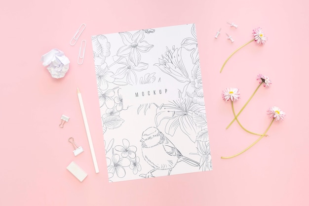 PSD beautiful stationery minimal concept