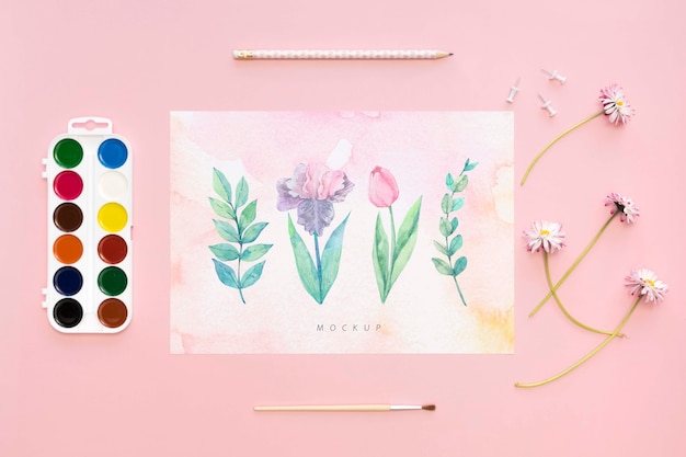 PSD beautiful stationery minimal concept