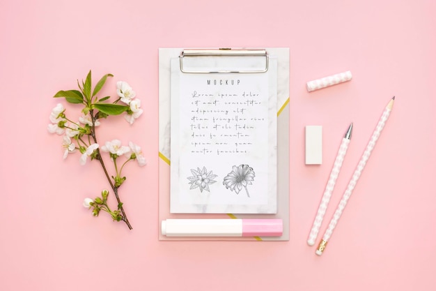 PSD beautiful stationery minimal concept