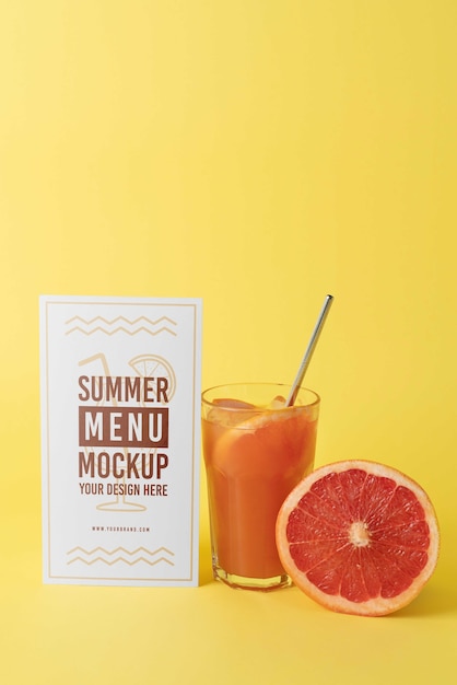 Beautiful summer menu mockup