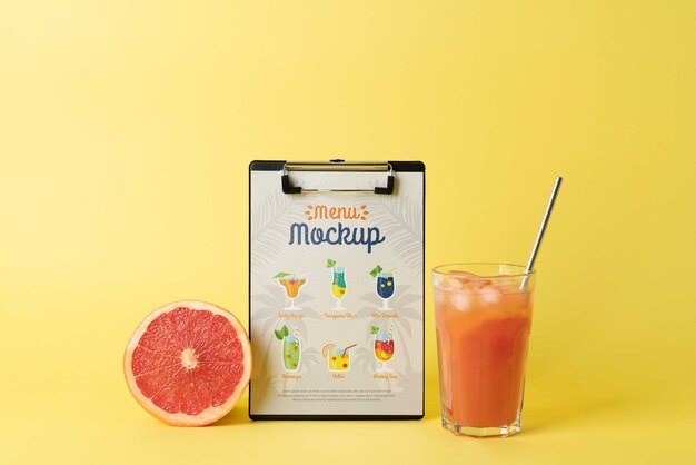 Beautiful summer menu mockup