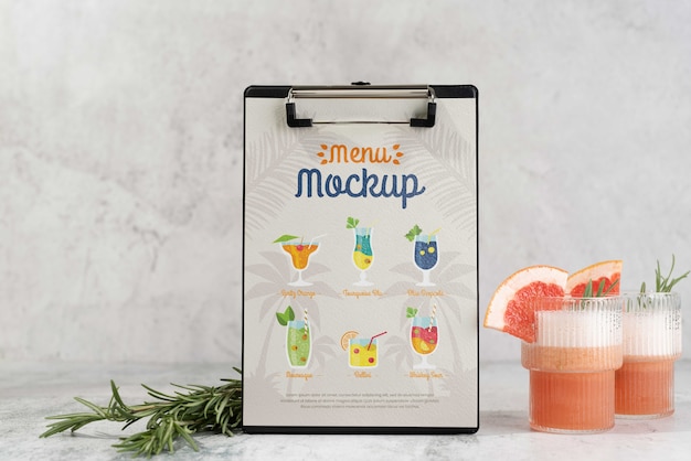 Beautiful summer menu mockup