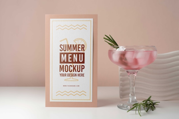 Beautiful summer menu mockup