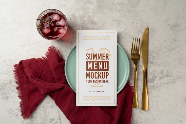 Beautiful summer menu mockup