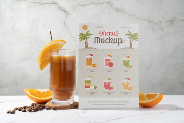 Beautiful summer menu mockup