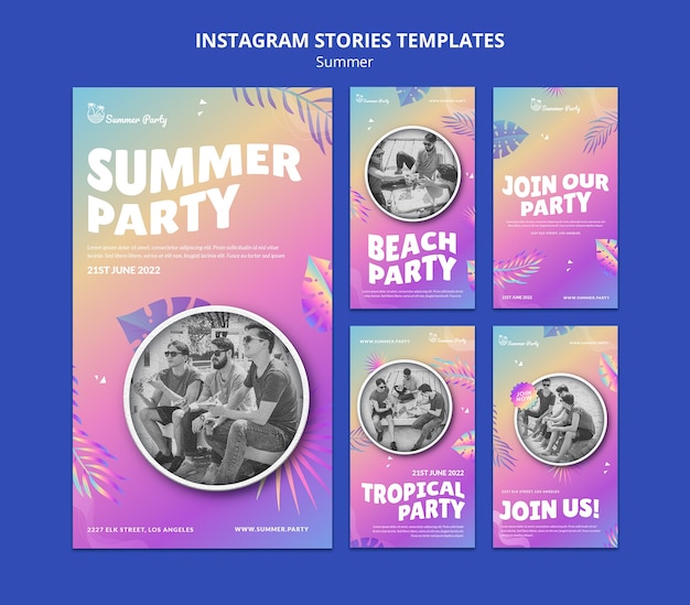 PSD beautiful summer template instagram stories