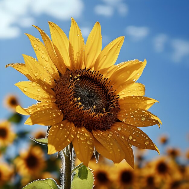 PSD beautiful sunflower photo