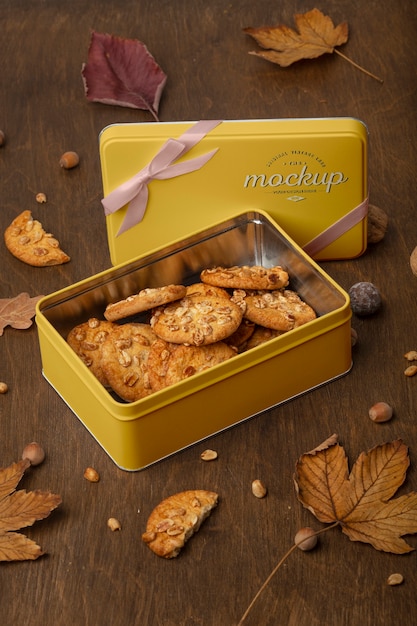 PSD Красивый макет коробки для сладостей