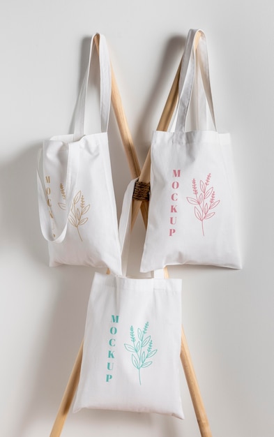 Beautiful textile tote bag mockup