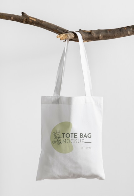 Beautiful textile tote bag mockup