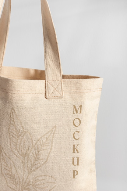 Beautiful textile tote bag mockup