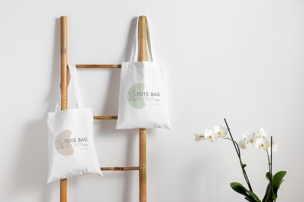 PSD beautiful textile tote bag mockup