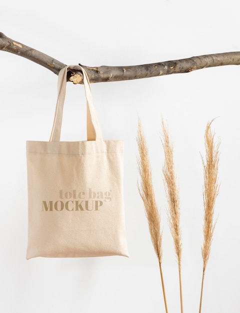 PSD beautiful textile tote bag mockup