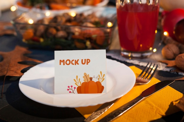 Beautiful thanksgiving concept mock-up