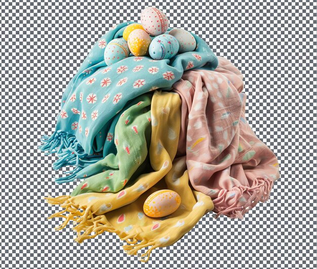 Beautiful throw blanket isolated on transparent background