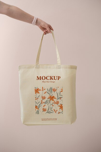 Premium PSD | Canvas tote bag mockup