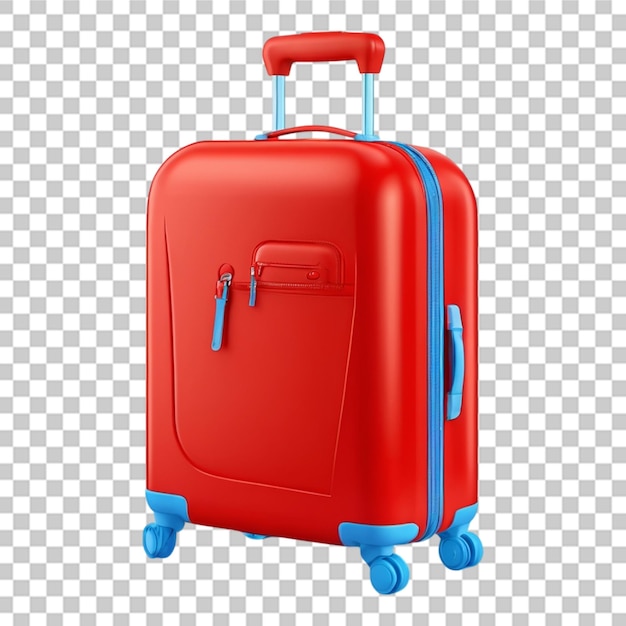 PSD beautiful travel bag suitcase for summer 3d transparent background