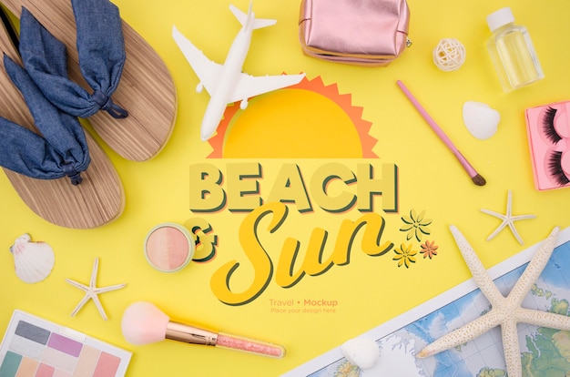 PSD beautiful travel concept mock-up