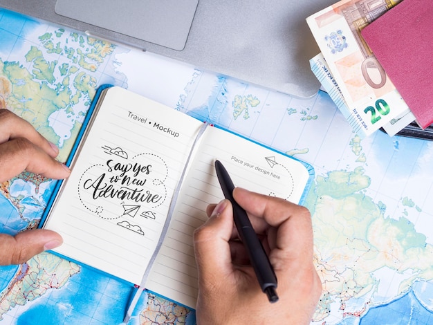 Beautiful travel concept mock-up