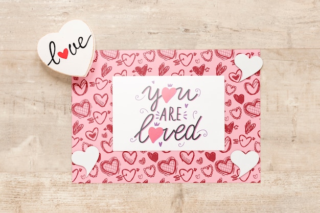 PSD beautiful valentine's day concept mock-up