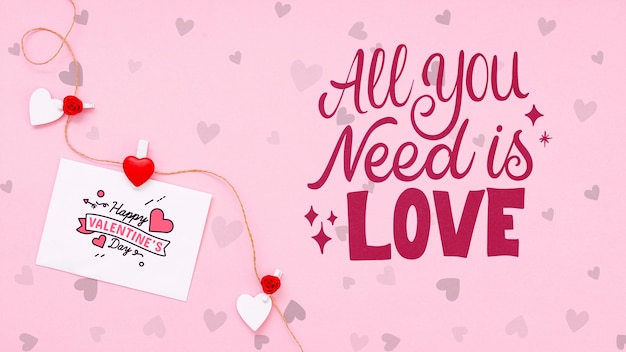 PSD beautiful valentine's day concept