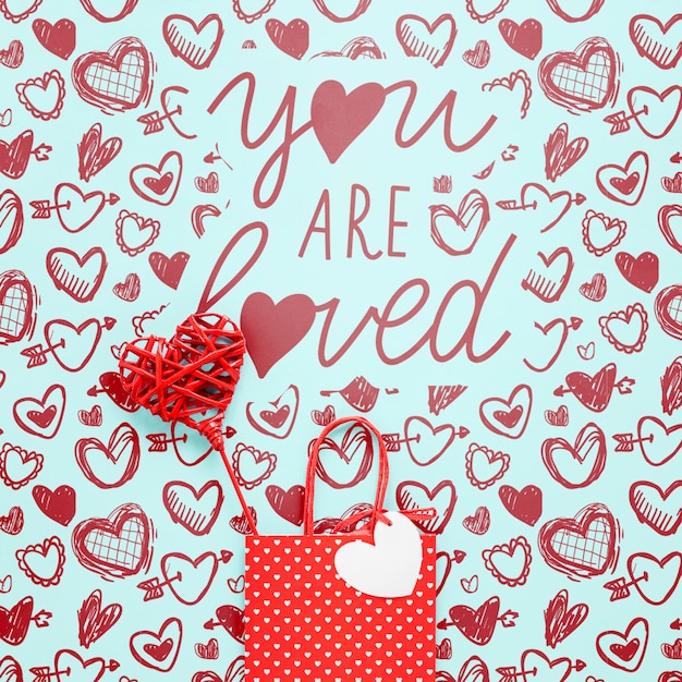 PSD beautiful valentine's day concept