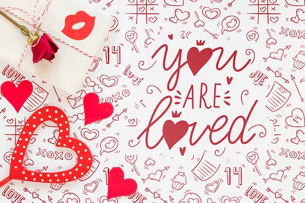 PSD beautiful valentine's day concept