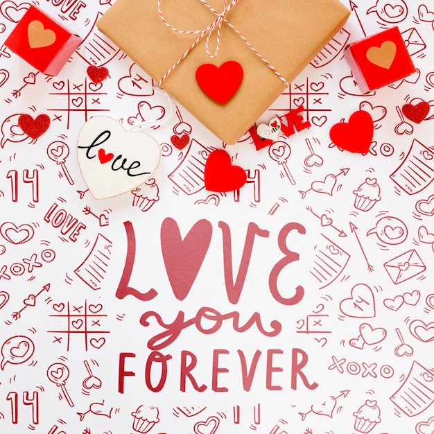 PSD beautiful valentine's day concept