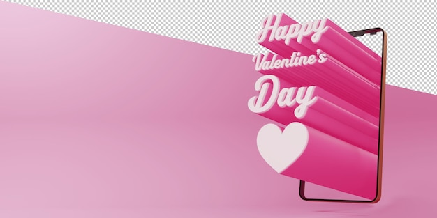 PSD beautiful valentine's day illustration in 3d rendering