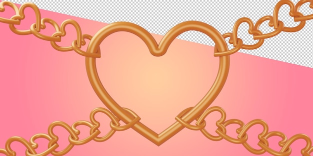 PSD beautiful valentine's day illustration in 3d rendering