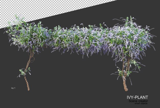 Beautiful variety of flowers in 3d rendering