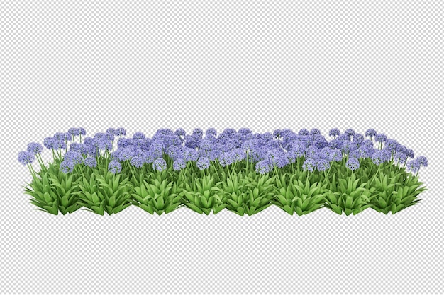 PSD beautiful various kinds of flowers in 3d rendering isolated