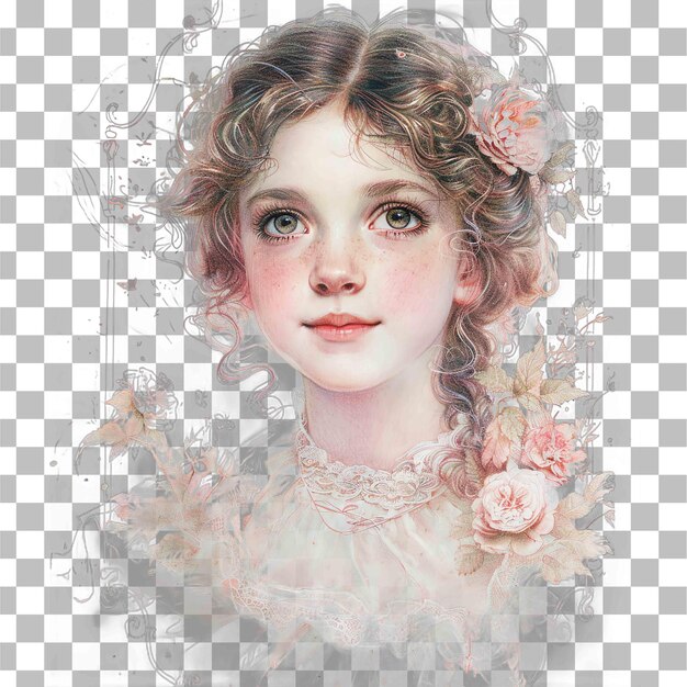 PSD beautiful victorian lady