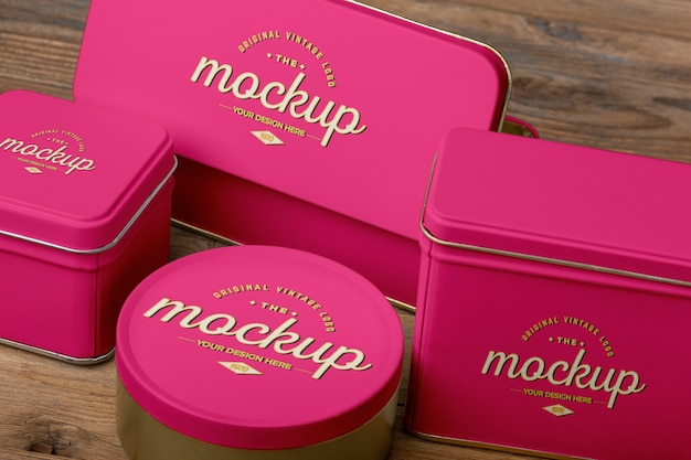 Beautiful vintage cookie box design mockup