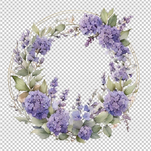 Beautiful watercolor floral different flower round frame shape design