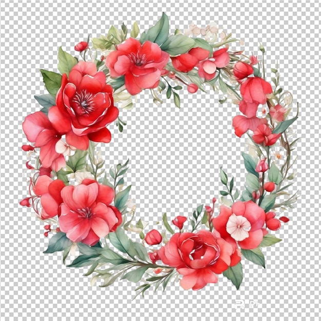 Beautiful watercolor floral different flower round frame shape design